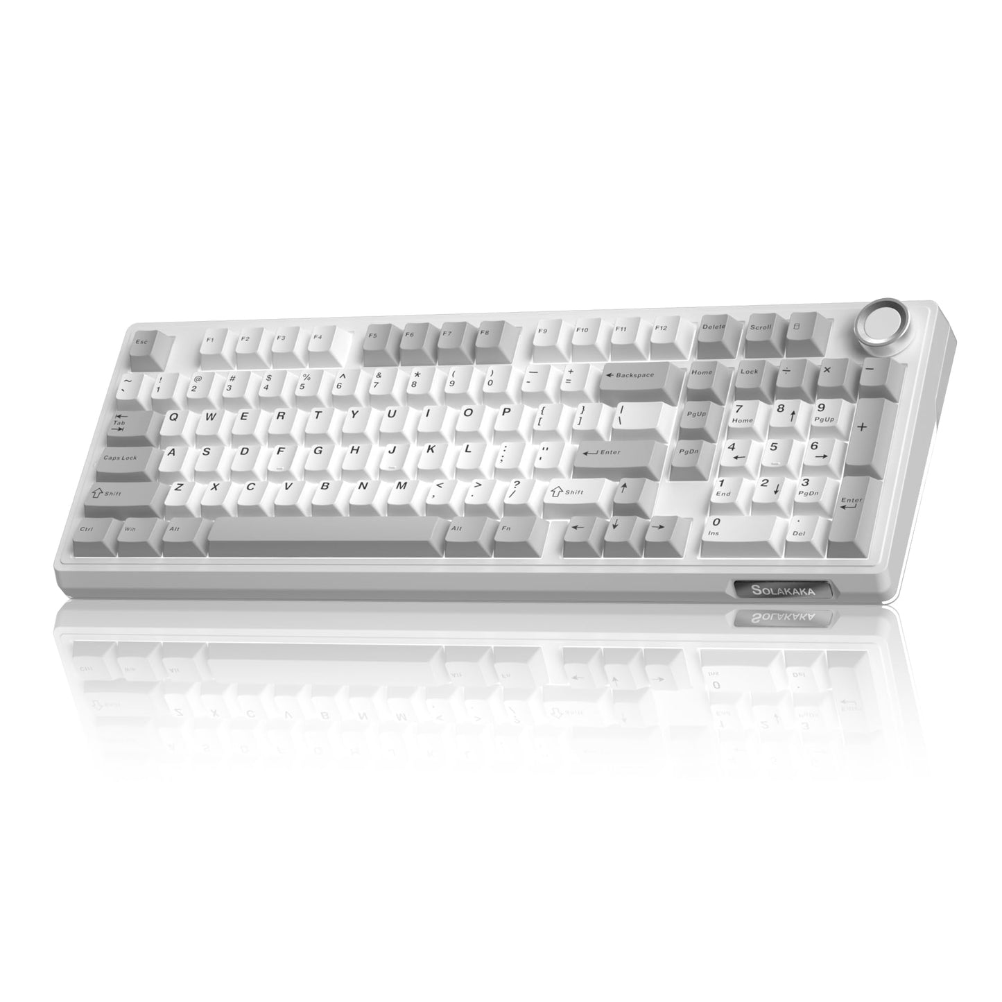 SOLAKAKA KI99 Pro 96% Wireless Mechanical Keyboard RGB Gaming Keyboard Hot-Swappable Pre-Lubed Switches Gasket Structure Creamy Keyboards (Graywhite Silent Switch)