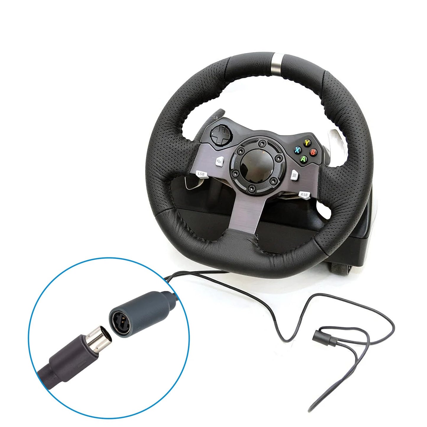 CSDWELL USB Breakaway Cable for Logitech & Thrustmaster Wheels, Model KB26, Grey