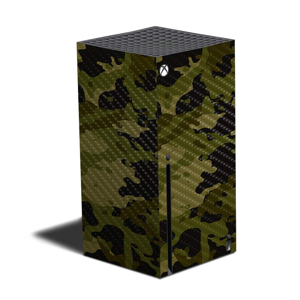MightySkins Carbon Fiber Skin Compatible with Xbox Series X - Green Camouflage | Protective Durable Textured Carbon Fiber Finish | Easy to Apply | Made in The USA