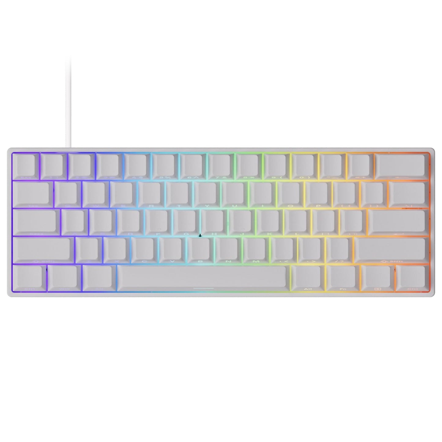 MONSGEEK FUN60 Pro Rapid Trigger Gaming Keyboard 16k Scan Rate SP Magnetic Switch HE Keyboard Wired 60% White Shine-Through (Glare Magnetic Switch)