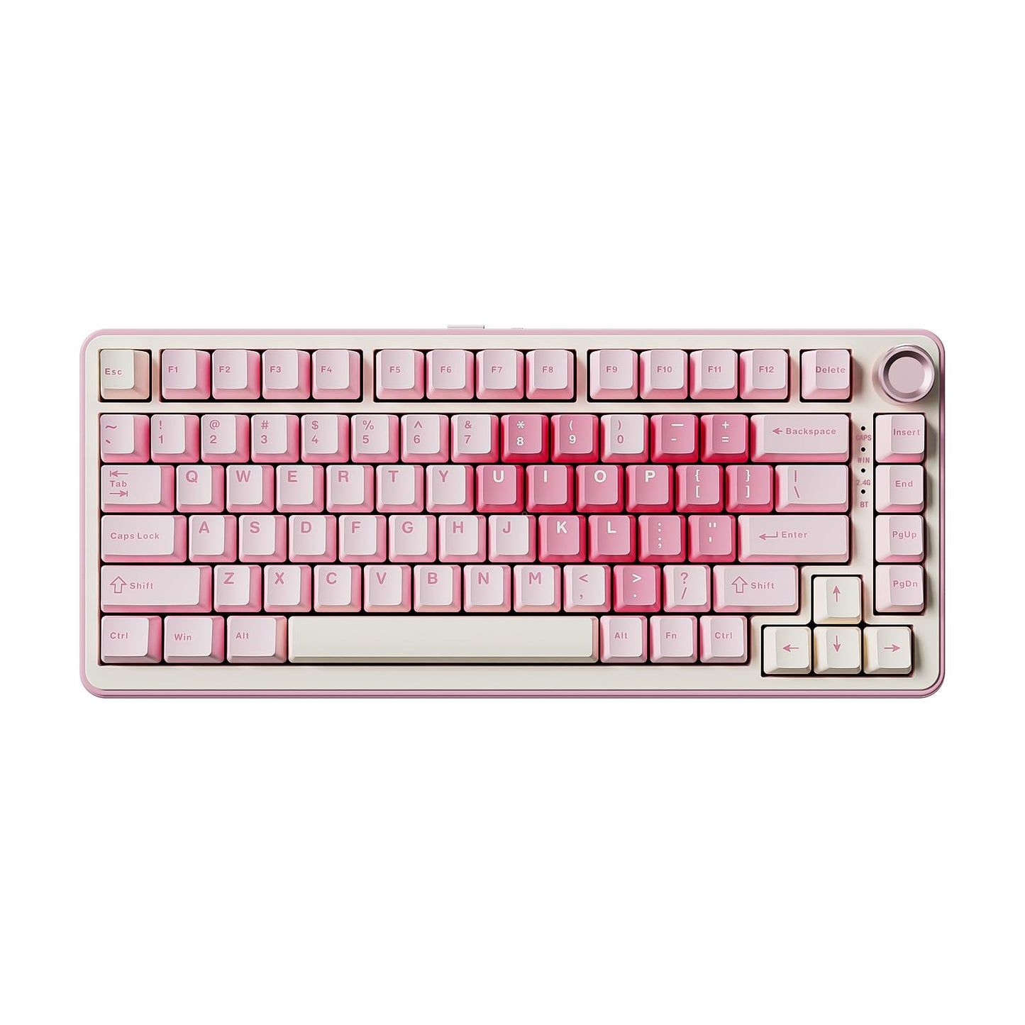 YUNZII B75 PRO Wireless Mechanical Keyboard 75% Layout with Knob Hot Swap Gasket Custom Structure Creamy Pre-lubed Switches RGB Backlit Bluetooth/Type-C/2.4G for Win/Mac(Milk Switch Pink)