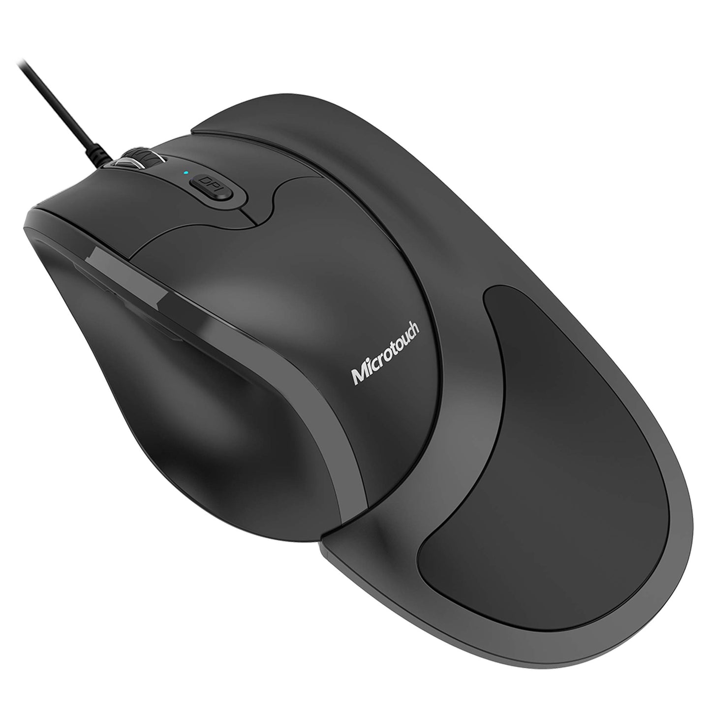 Semi-Vertical Ergonomic Mouse Newtral 3 Wired USB Medium Size All Buttons Programmable 1000/1500/2000/2500/3200/4800 DPI Detachable Magnetic Palm Support Black