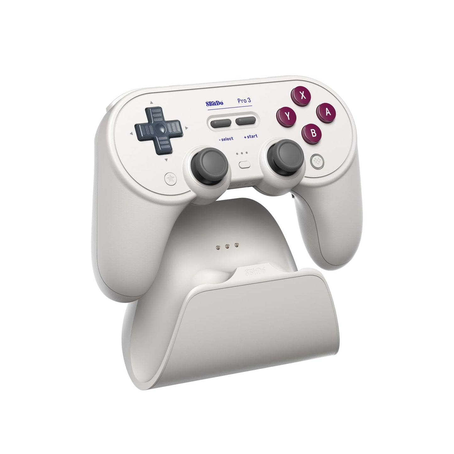 8Bitdo Pro 3 Bluetooth Controller with Swappable ABXY Buttons TMR Joysticks Hall Effect Triggers Pro Back Buttons Charging Dock for Switch/Switch 2 Windows Apple SteamOS Android - G Classic