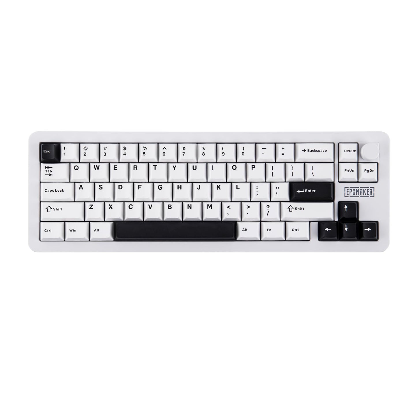 EPOMAKER Galaxy68 QMK/VIA Wireless Mechanical Keyboard Anodized Aluminum TOP/Gasket 6000mAh RGB Side/Backlight 65% Gaming Keyboard with Hot-Swap Creamy Switch (White Marble White Switch)