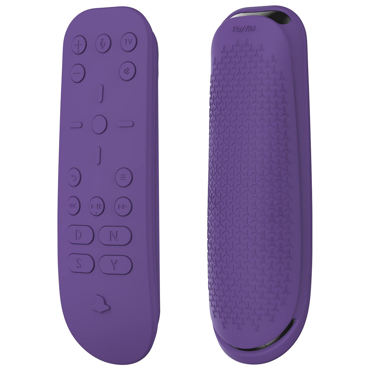 PlayVital Silicone Protective Remote Case for ps5 Media Remote Cover Ergonomic Design Full Body Protector Skin for ps5 Remote Control - Purple