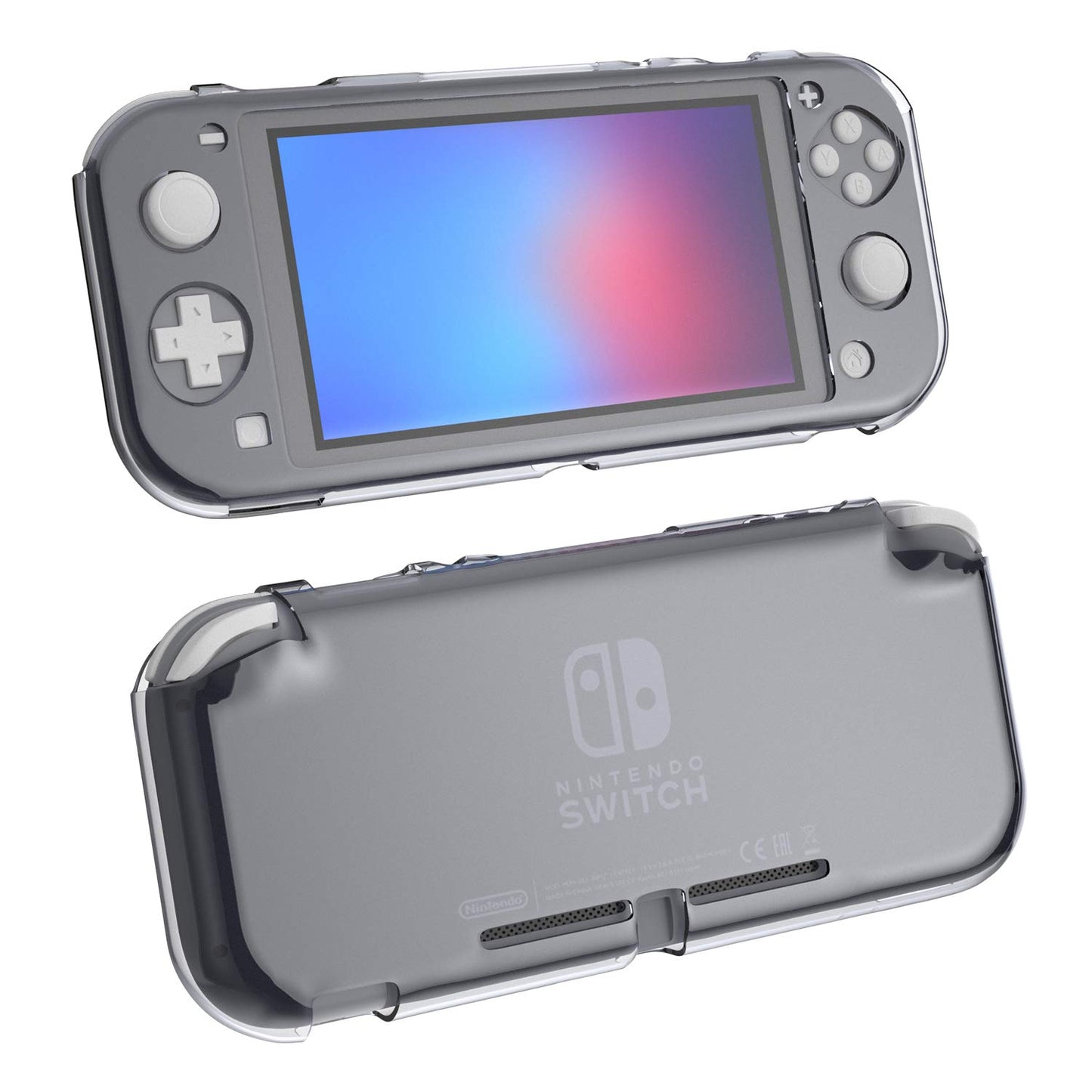 ECHZOVE Protective Case for Nintendo Switch Lite, Hard Clear Plastic, Gray