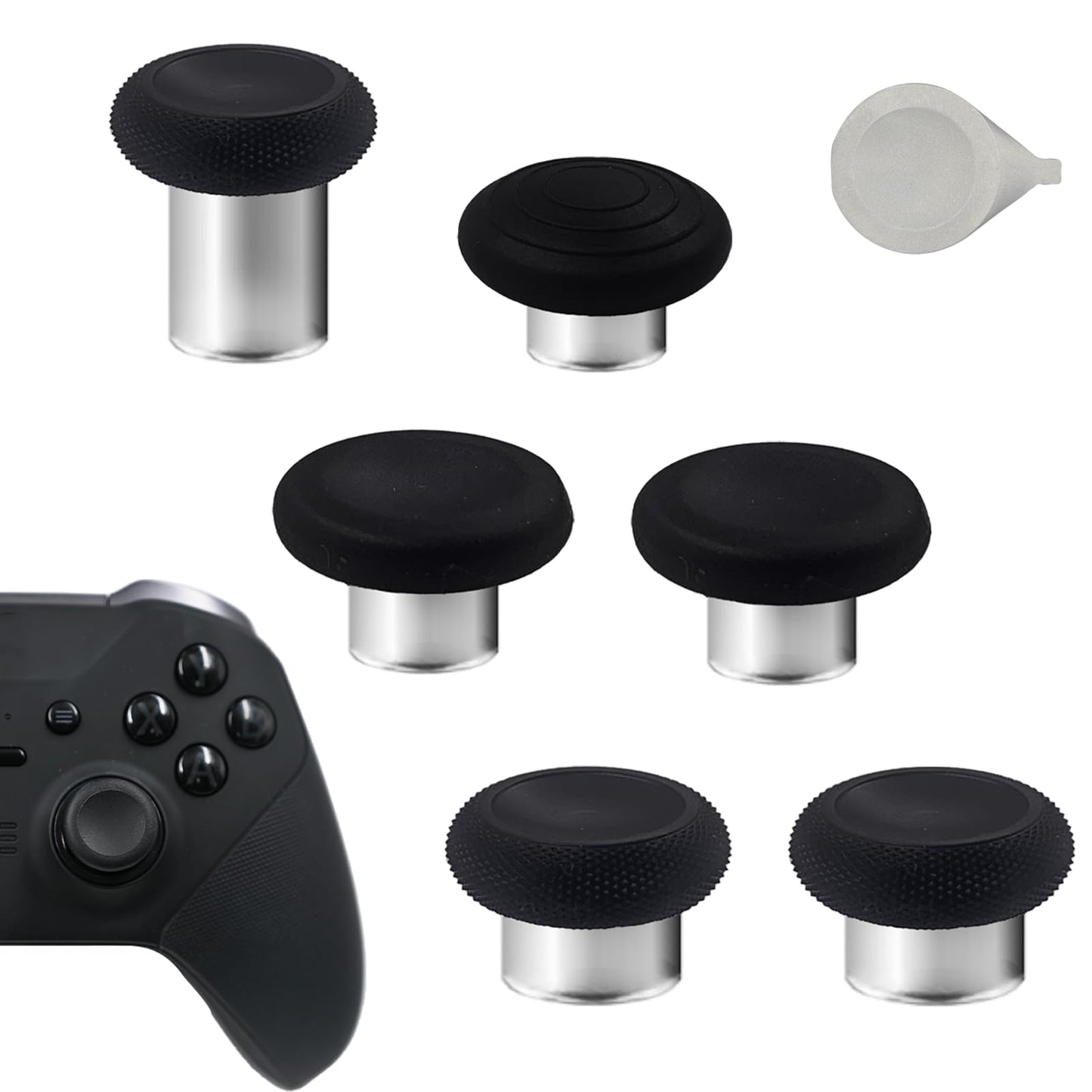 7 in 1 Metal Magnetic Thumbsticks for Xbox fine design Series 2 Controller Swappable Magnetic Analog Stick Joystick Replacement for Xbox fine design Series 2/fine design Series 2 Core + 1 Tool(Black)