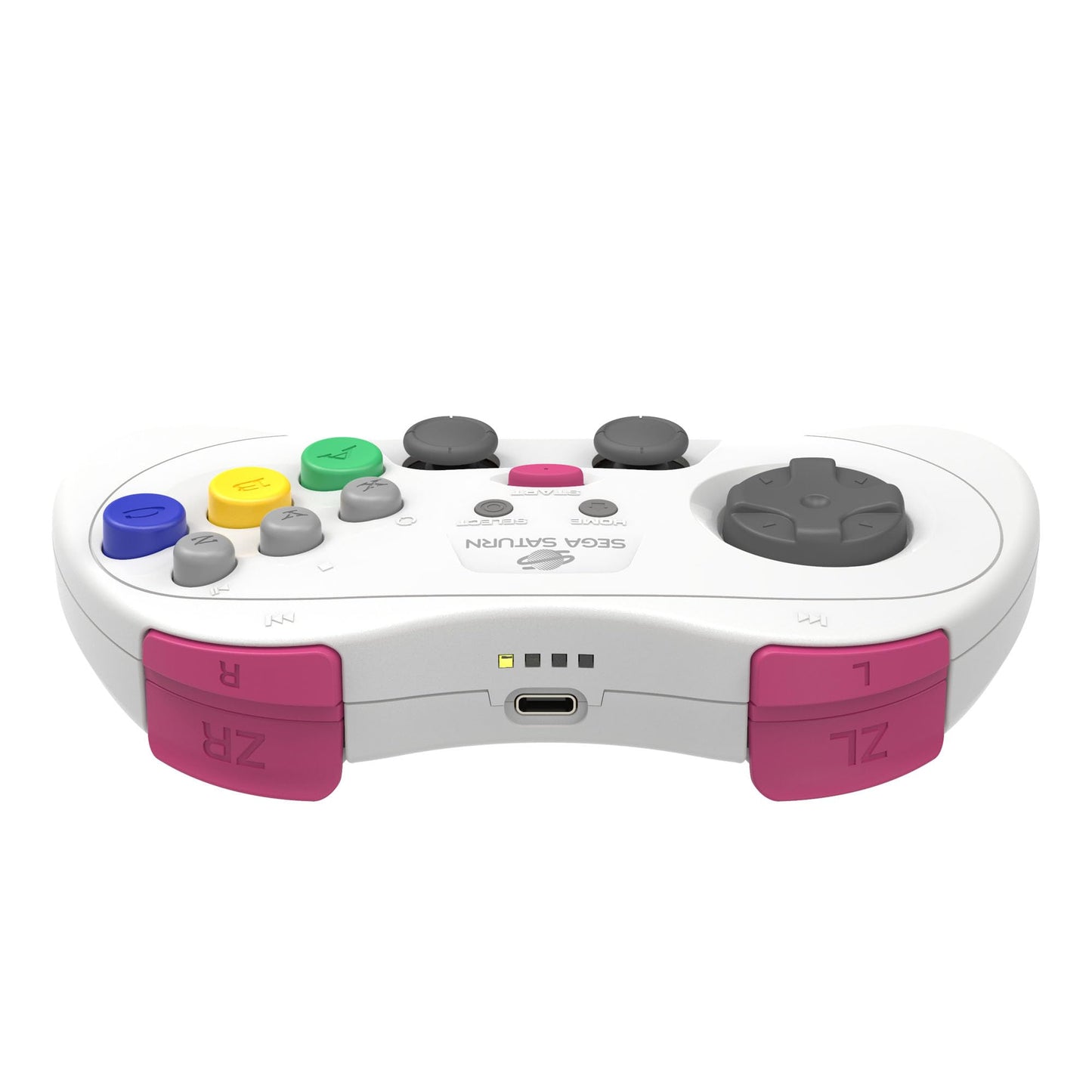 Retro-Bit SEGA Saturn Wireless Pro Controller - 2.4GHz, Includes 2 Receivers, White, Model rb-uni-28