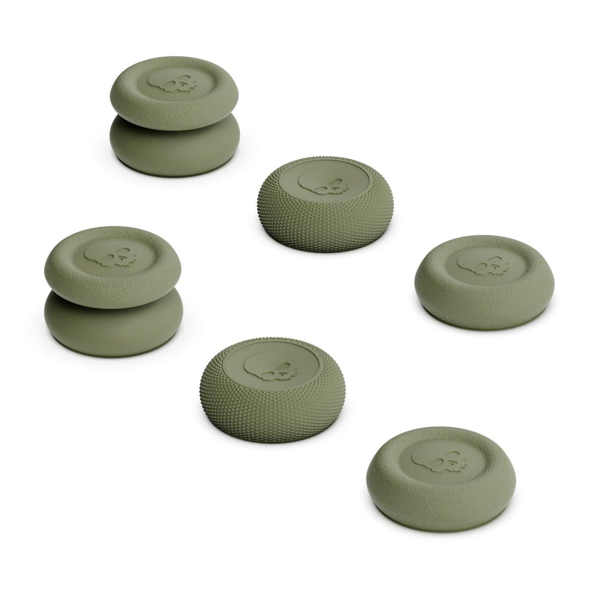 Skull & Co. Skin CQC and FPS Thumb Grips Joystick Cap Analog Stick Cover for Xbox Controller- OD Green Set of 6