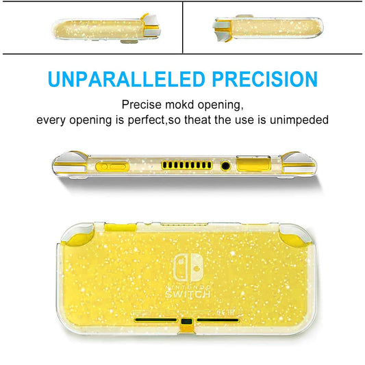 Moxiaomo Nintendo Switch Lite Case - Clear TPU Cover with Shock-Absorption & Anti-Scratch Protection, Glitter Bling Design
