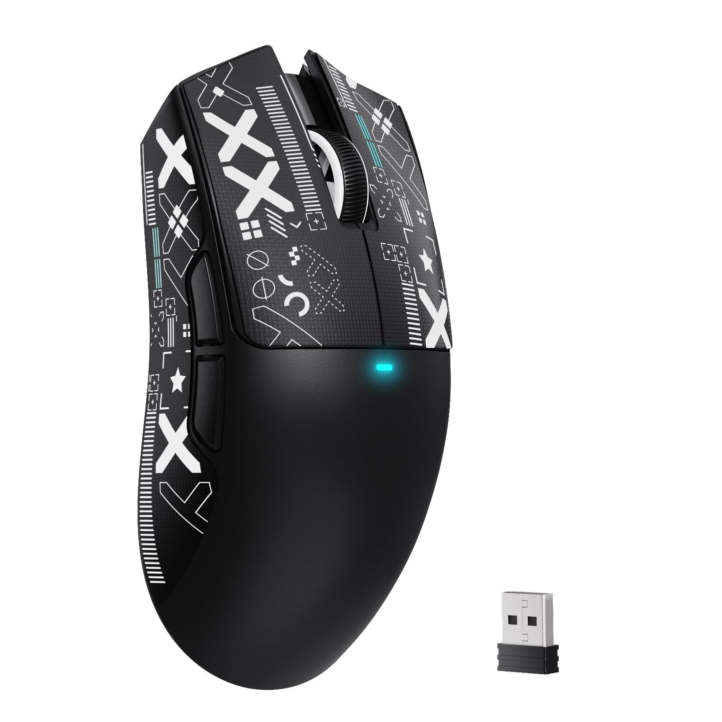 MAMBASNAKE Attack Shark X11SE Lightweight Wireless Gaming Mouse Tri-Mode 2.4G/USB-C Wired/BT 22K DPI PAW3311 Optical Sensor 59g 5 Programmable Buttons 300mAh Battery for PC/Mac(Black-Griptape)