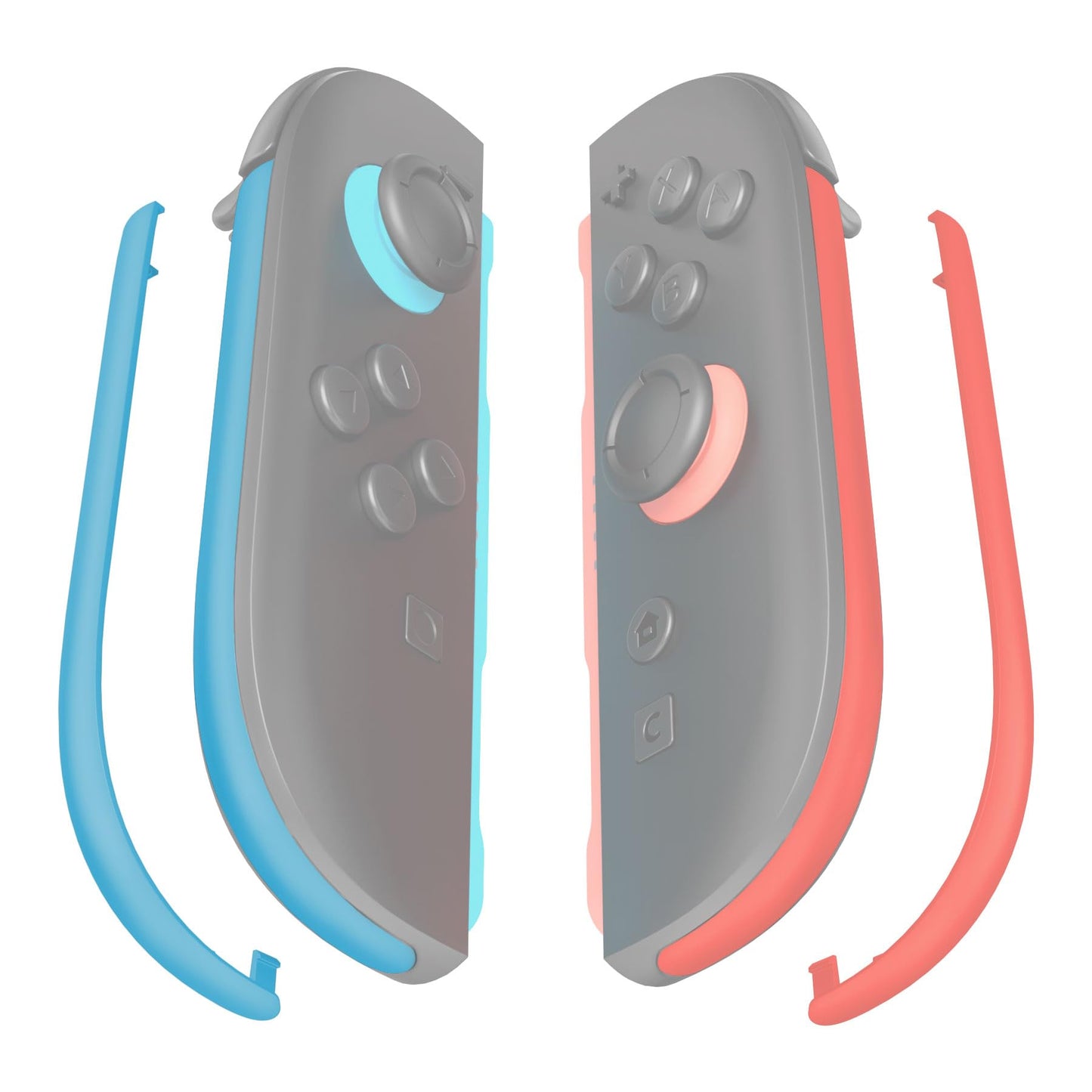 eXtremeRate Replacement Decorative Strips for Joycon 2 Custom DIY Decoration Strip Side Housing Trim Shell with Prying Stick for Nintendo Switch 2 Controller - Blue & Orange