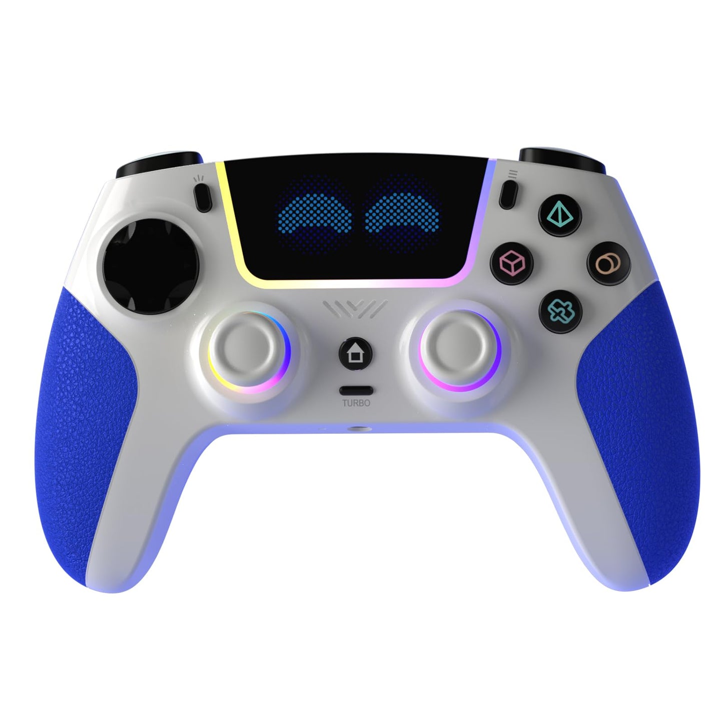 RGB Wireless Controller for PS5 with Hall-Effect Joysticks/Dual Vibration/ Turbo & Macro Programmable 3.5Mm Audio Jack 6-Axis Motion Control Gamepad with Speaker PS5 Pro/iOS/Android/PC/MAC/Steam Deck