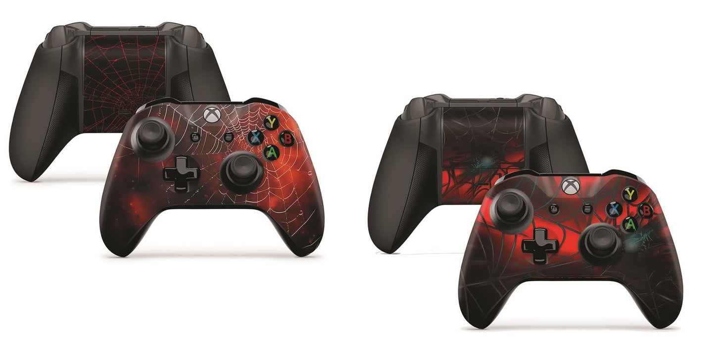 2 x Spider Controller Skins Full Wrap Vinyl Sticker Compatible with Xbox One/S/X