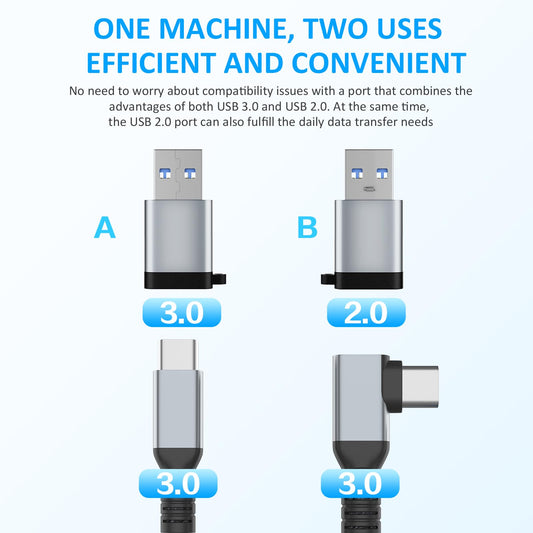 VZNEK 16FT Link Cable - Nylon Braided VR Cable for Meta Oculus Quest 2/3, USB 3.0 Type C, Compatible with Gaming PC Steam VR