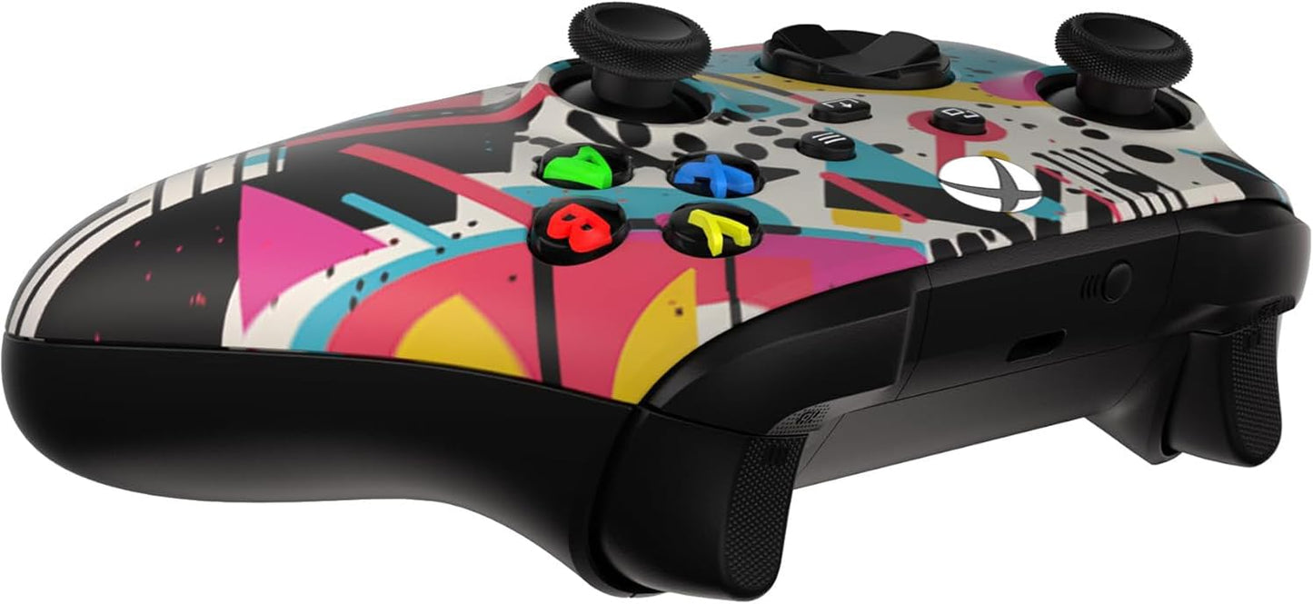 Custom Controllerzz Wireless Controller for Xbox Series X/S & One - Soft Touch Feel, Retro Abstract Design