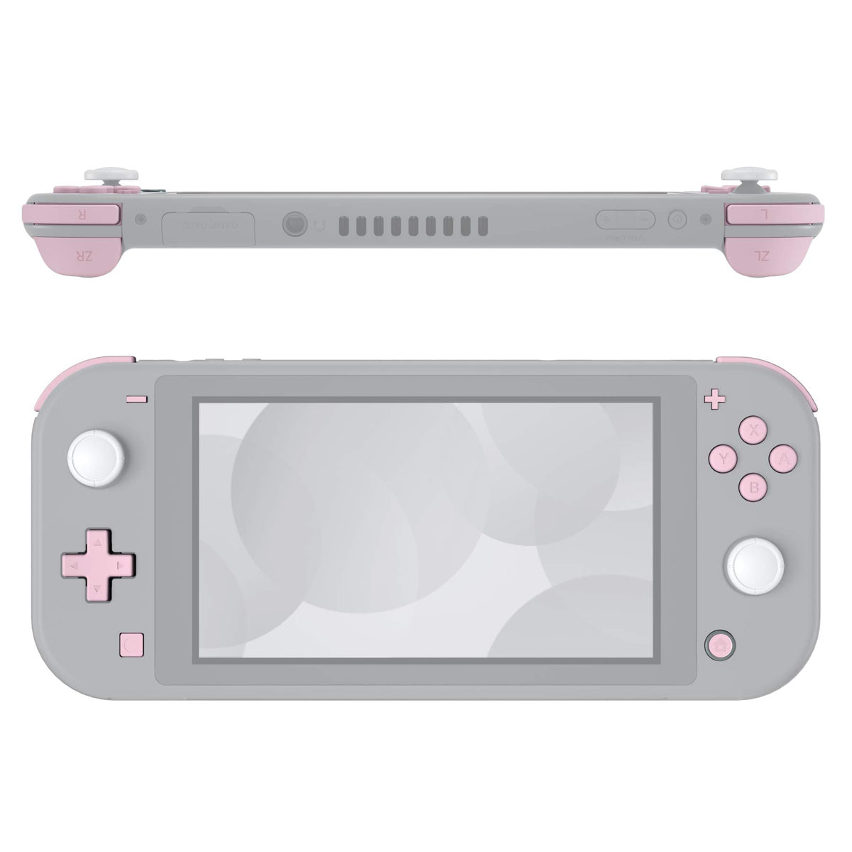 eXtremeRate Cherry Blossoms Pink Replacement ABXY Home Capture Plus Minus Keys Dpad L R ZL ZR control button for Nintendo Switch Lite Full Set Buttons Repair Kits with Tools for Nintendo Switch Lite