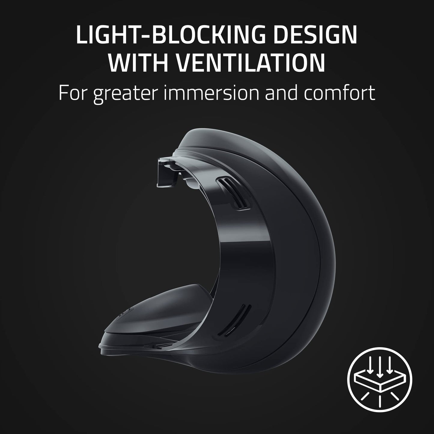 Razer VR Facial Interface for Meta Quest 2 - Ultra-Thin Silicone Cushion, Light-Blocking Design, Black, Model RC21-02200200-R3U1