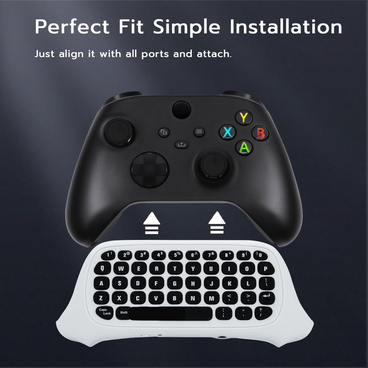 Mcbazel Mini Game Keyboard Wireless Chatpad for Xbox - 2.4G Receiver, 3.5MM Audio Jack, White, Model: thi-xbo-010184
