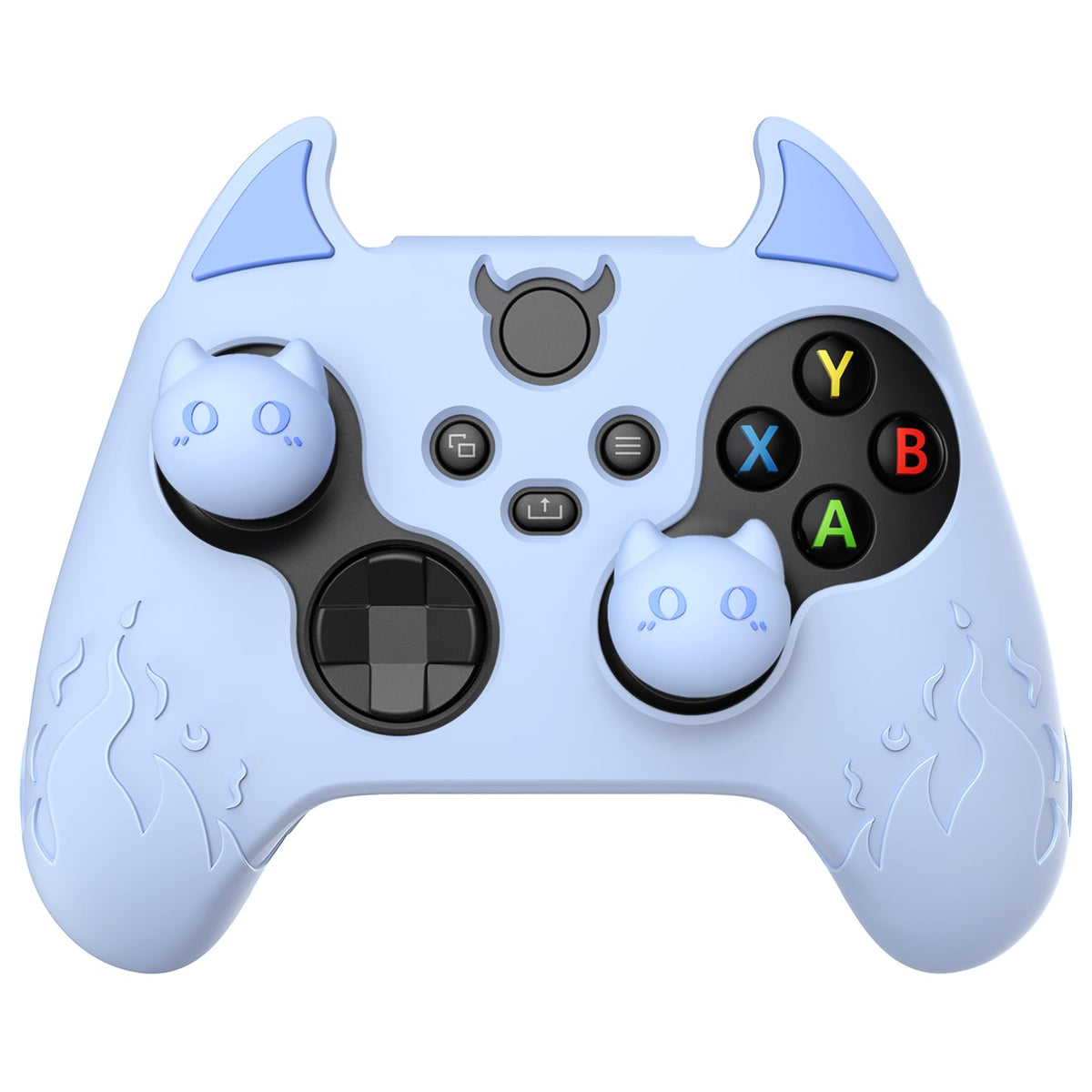 playvital Halloween Cute Demon Silicone Cover for Xbox Series X/S Controller Kawaii Anti-Slip Controller Skin Grip Protector for Xbox Core Wireless Controller with Thumb Grip Caps - Blue