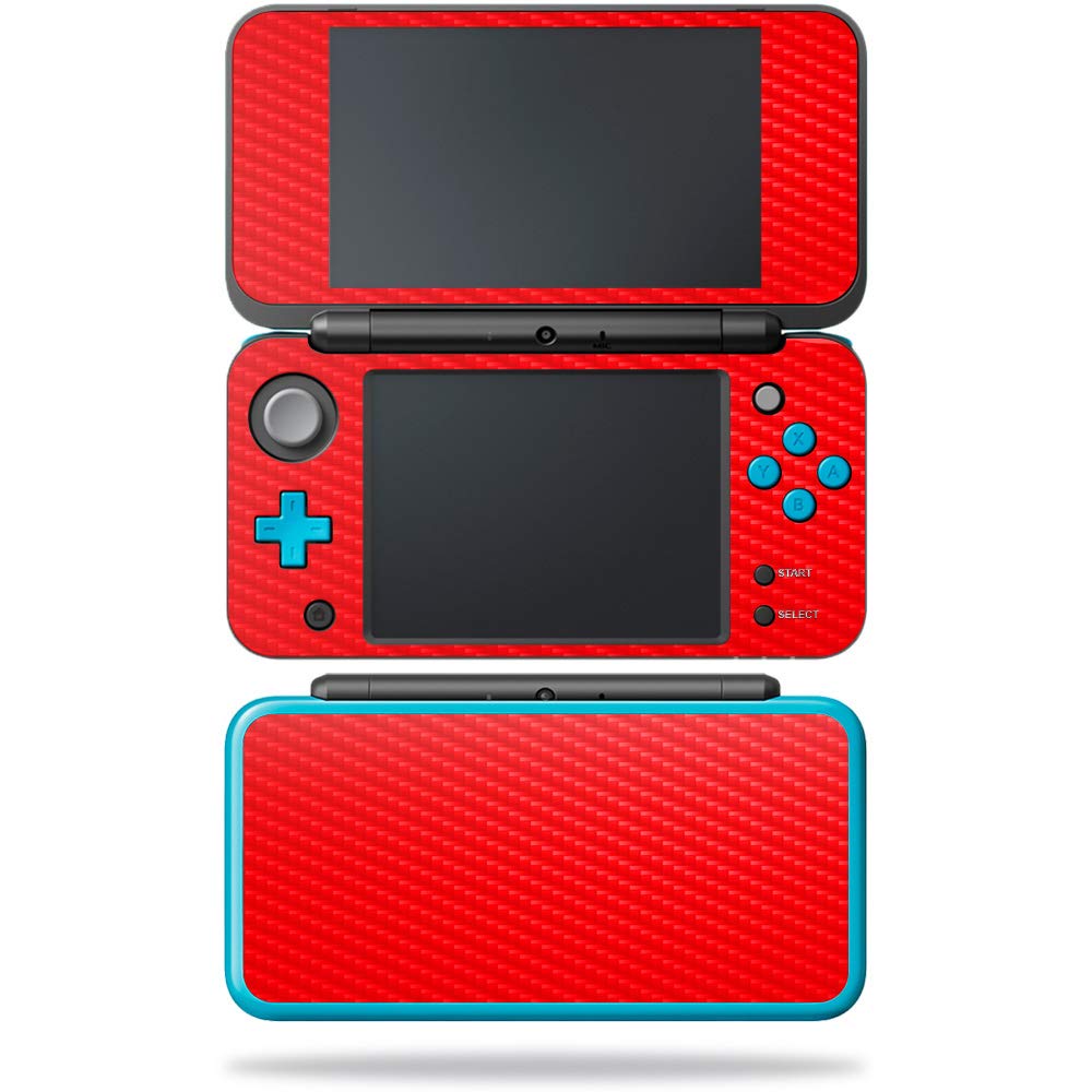 MightySkins Carbon Fiber Skin for Nintendo New 2DS XL - Red | Protective Durable Textured Carbon Fiber Finish | Easy to Apply Remove and Change Styles | Made in The USA (CF-NI2DSXL-Solid Red)