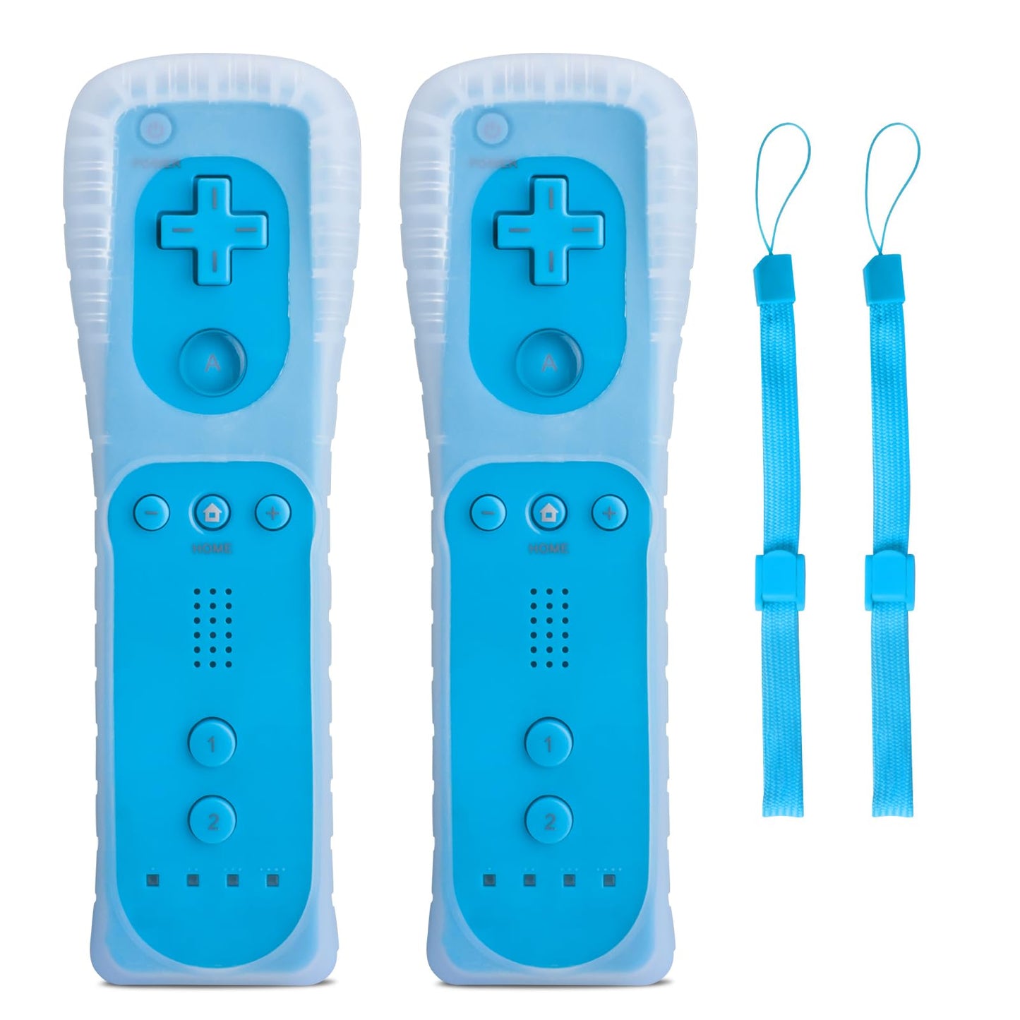 TechKen Wii Controller Pack - 2 Remote Controllers with Silicone Case and Wrist Strap Compatible with Wii/Wii U