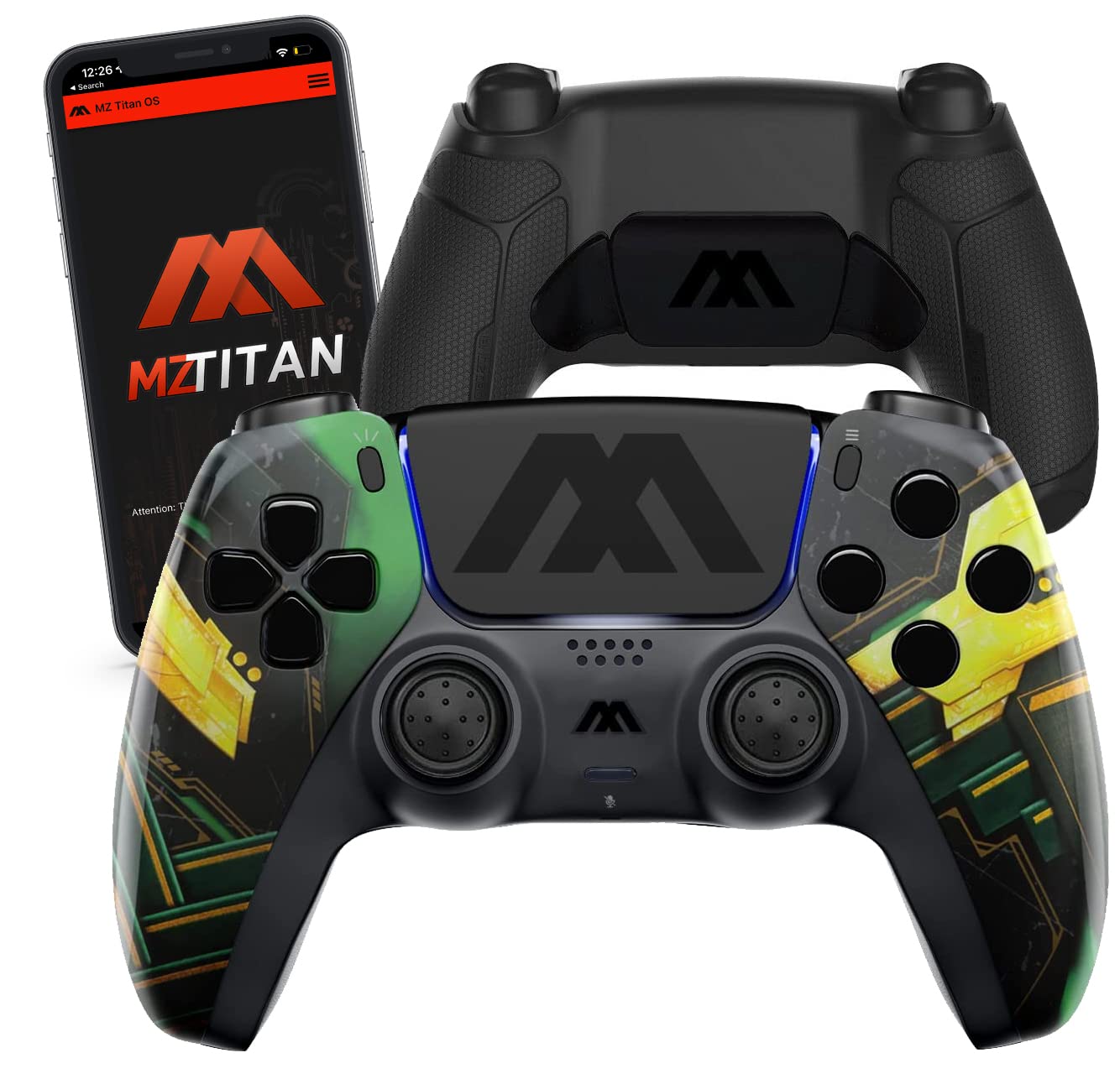 MODDEDZONE Smart Extreme Modded Controller + Anti Recoil 2 Remap Buttons & Interchangeable Thumbsticks & Hair Triggers Tactical Buttons Compatible with PS5 Custom Controller PC (Ragnarok)