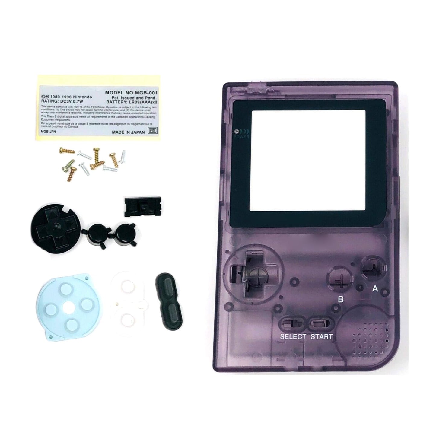 NATEFEMIN Housing Shell Case Screen Atomic Monitor Cover Replacement for GBP for Game Boy Pocket Purple Repair Parts Game Accessory
