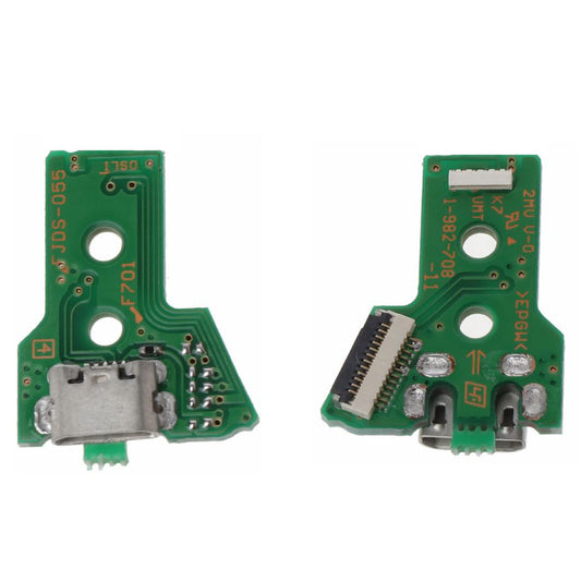 Onyehn JDS-050/JDS-055 Charging Port Assembly for PS4 DualShock 4 - 12 Pin Eject Ribbon Flex Cable - 2 Pack