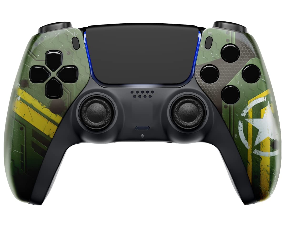 UN-customized custom Wireless PRO controller compatible with PS5 unique Unique Design (Army Mecha)