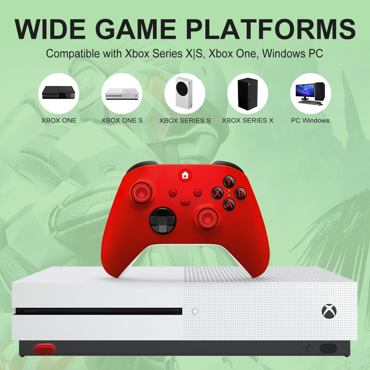 NINIFEI Wireless Xbox Controller for Xbox One & Series X|S, Red