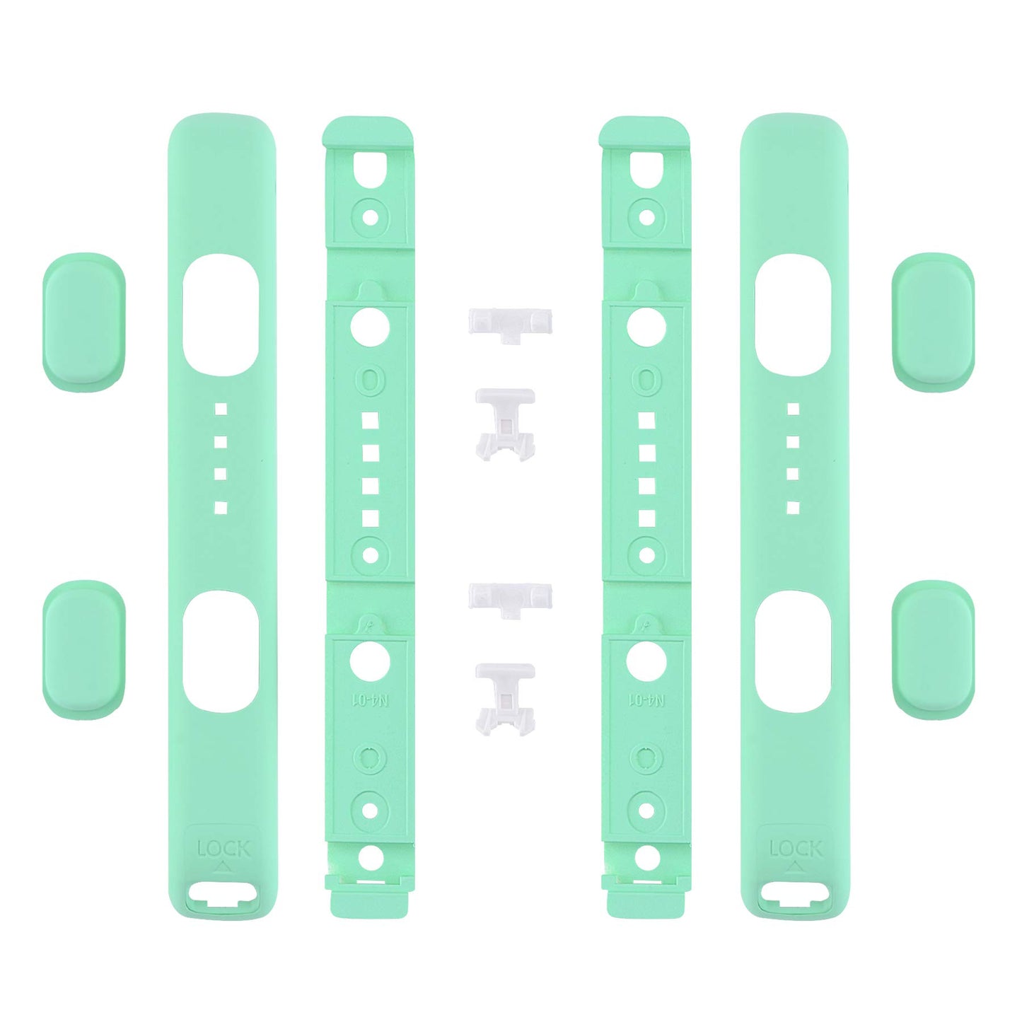 eXtremeRate DIY Replacement Shell for Joycon Strap Mint Green Custom Controller Wrist Strap Housing Buttons for Nintendo Switch & Switch OLED Model - 2 Pack