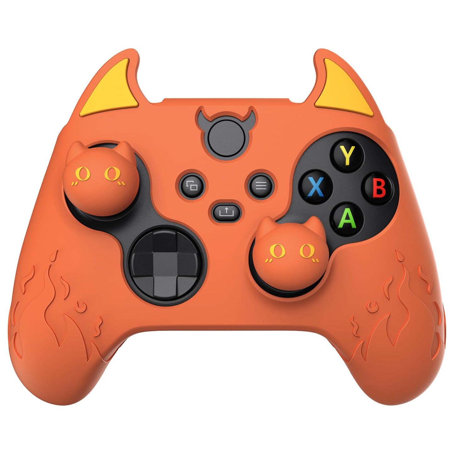 PlayVital Halloween Cute Demon Silicone Cover for Xbox Series X/S Controller Kawaii Anti-Slip Controller Skin Grip Protector for Xbox Core Wireless Controller with Thumb Grip Caps - Burnt Orange