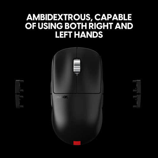 Pulsar Gaming Gears X2A eS Wireless Gaming Mouse, Ambidextrous, PAW3395 Sensor, Medium, Black