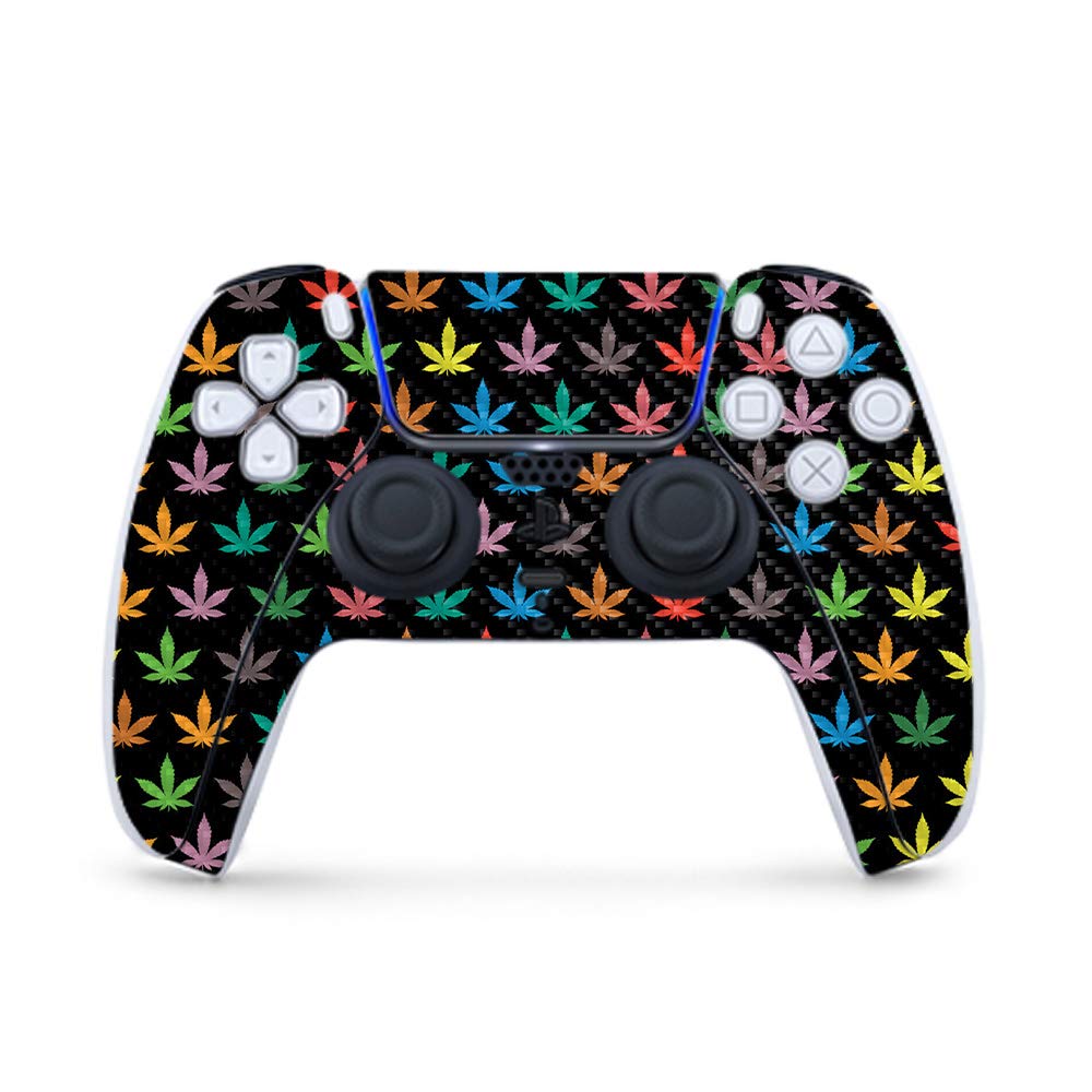 MightySkins Carbon Fiber Gaming Skin for PS5 / PlayStation 5 Controller - Sticky Icky Icky | Durable Textured Carbon Fiber Finish | Easy to Apply | Made in The USA