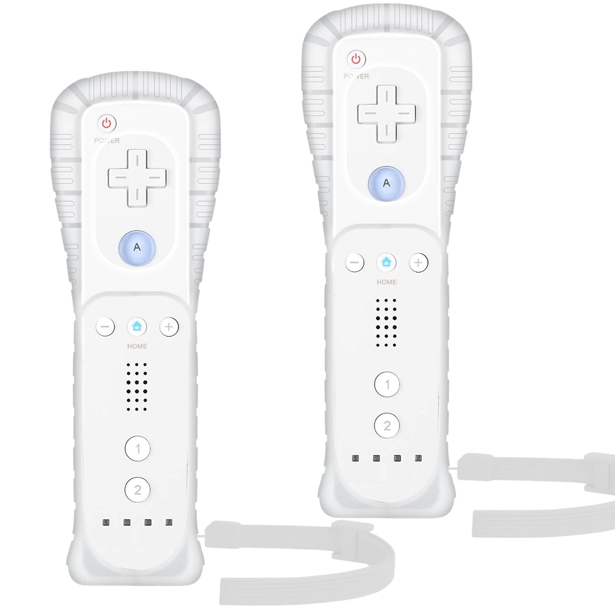Yosikr Wii Controller 2 Pack Wii Remote Controller with Silicone Case and Wrist Strap Compatible for Wii/Wii U (White and White)