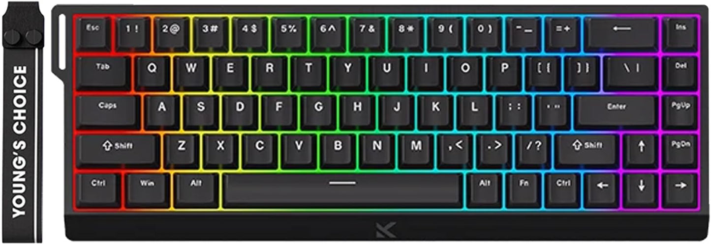 Hyekit x MCHOSE ACE 68 60% Wired Magnetic Switch Mechanical Gaming Keyboard Rapid control button Hall Effect Keyboard Hyper-Fast Adjustable Actuation 8K Hz Polling Rate RGB HotSwap for PC/Mac Black