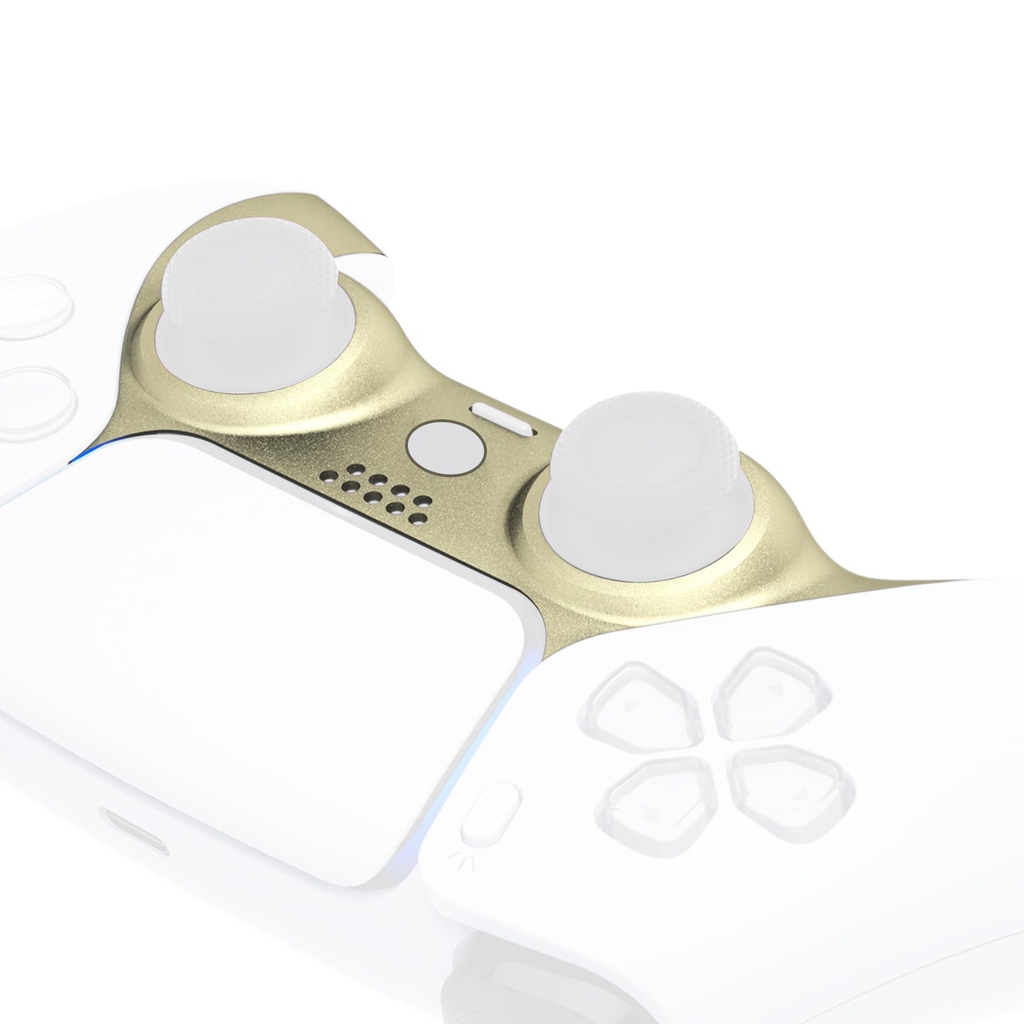 eXtremeRate Metallic Champagne Gold Decorative Trim Shell Compatible with p s 5 Controller DIY Replacement Clip Shell Custom Plates Cover Compatible with p s 5 Controller with Accent Rings