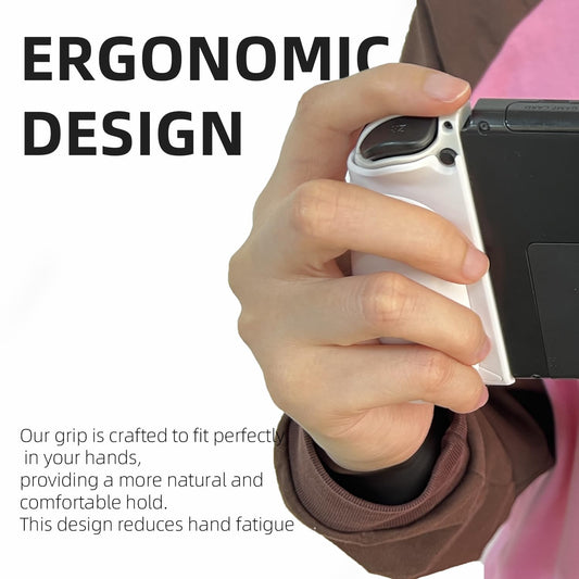 MystiForge Ergonomic Comfort Grip for Switch & Switch OLED, White, Model MF-GA01-Grip-B, Compatible with Joy-Con Controllers