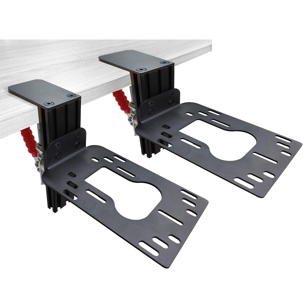 HTLAKIKJ 2 Set Hotas Desk Mount for Flight Simulator Controls - Compatible with Thrustmaster Hotas 4/X/One/Stick X/T-16000M Flight Throttle and Joystick Hotas System Flight Sim Controller Holder
