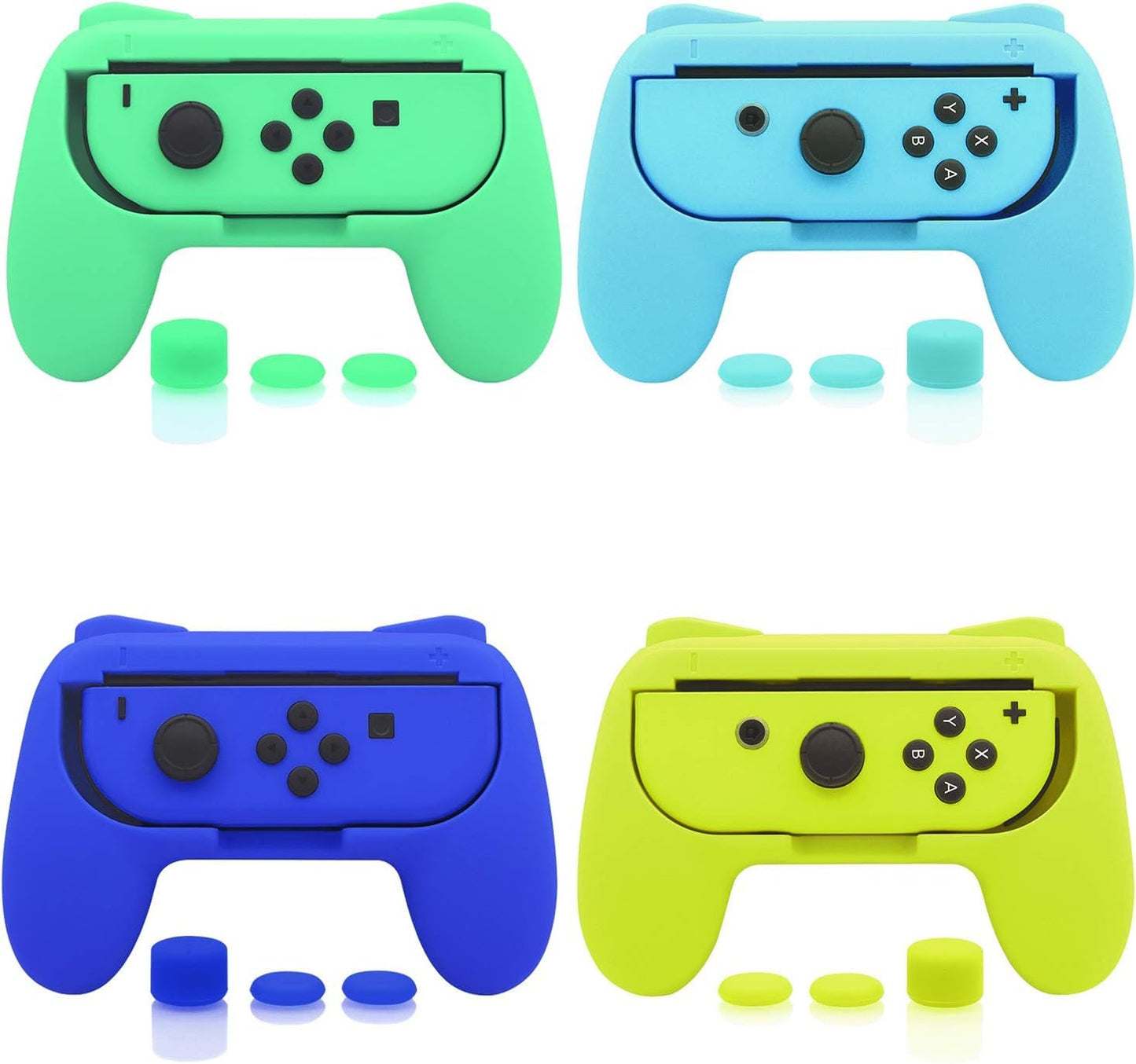 FASTSNAIL 4 Pack Grips Kit Compatible with Nintendo Switch Animal Crossing for Joy Con, Wear-Resistant Grip Controller for Joy c