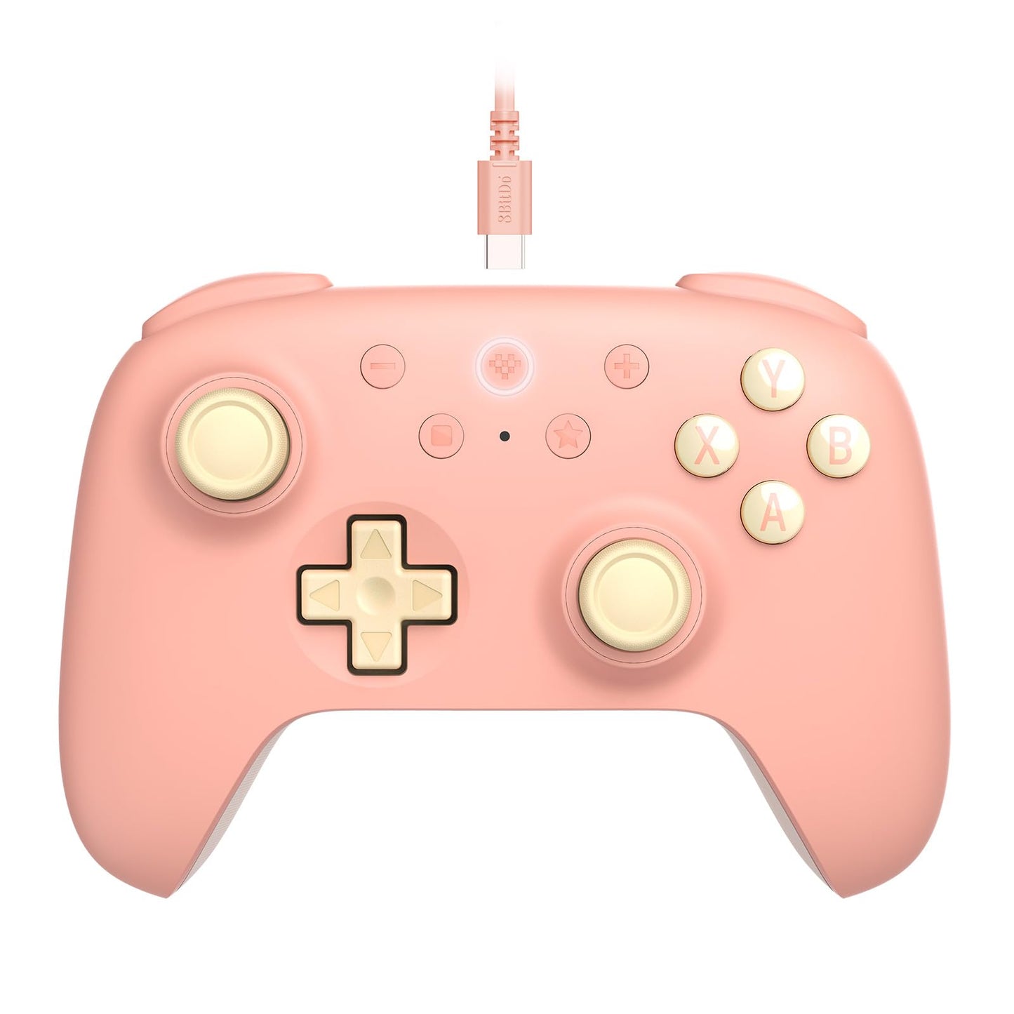 8Bitdo Ultimate 2C Wired Controller for Windows PC and Android with 1000Hz Polling Rate Hall Effect Joysticks and Hall Triggers and Remappable L4/R4 Bumpers (Peach)