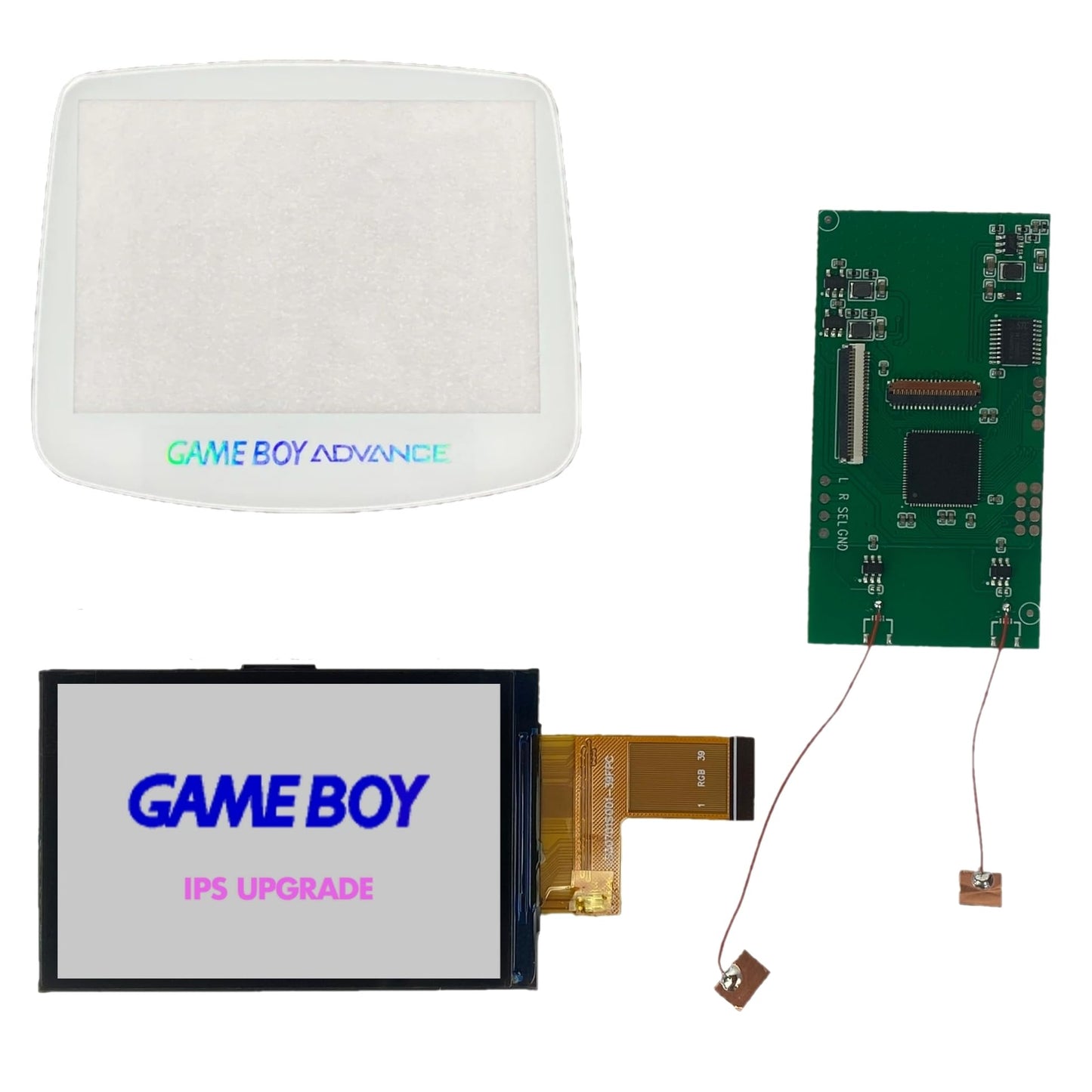 Finding Harvest Game Boy Advance 3.0 720x480 V5 Drop In IPS Kit for Gameboy AGB-001 (with White Glass Screen Lens)