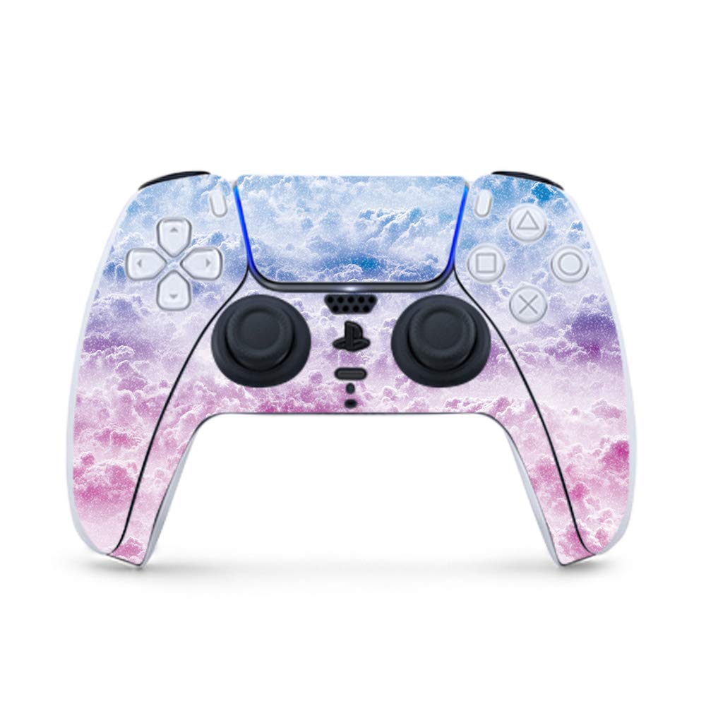 MightySkins Glossy Glitter Gaming Skin for PS5 / PlayStation 5 Controller - Candy Clouds | Durable High-Gloss Glitter Finish | Easy to Apply and Change Style | Made in The USA