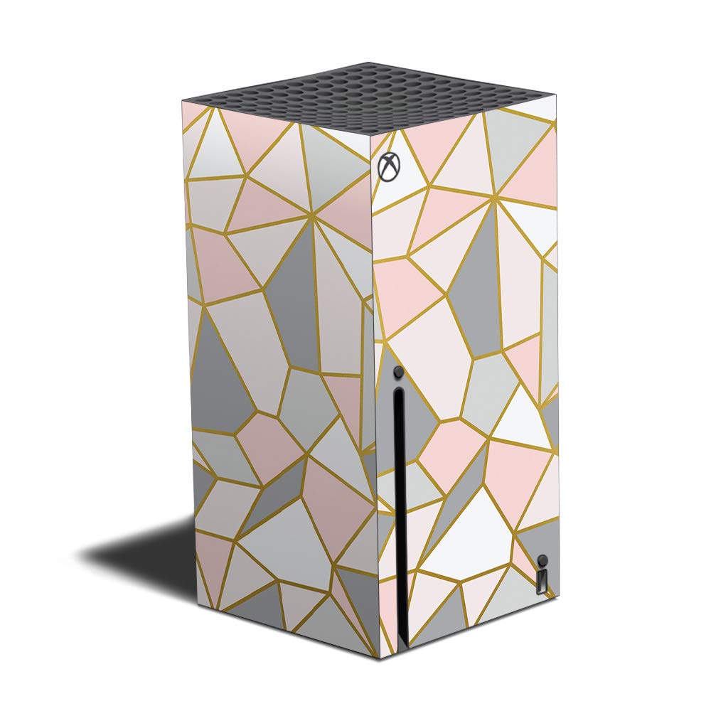 MightySkins Skin Compatible with Xbox Series X - Rose Gold Polygon | Protective Durable and Unique Vinyl Decal wrap Cover | Easy to Apply and Change Styles | Made in The USA