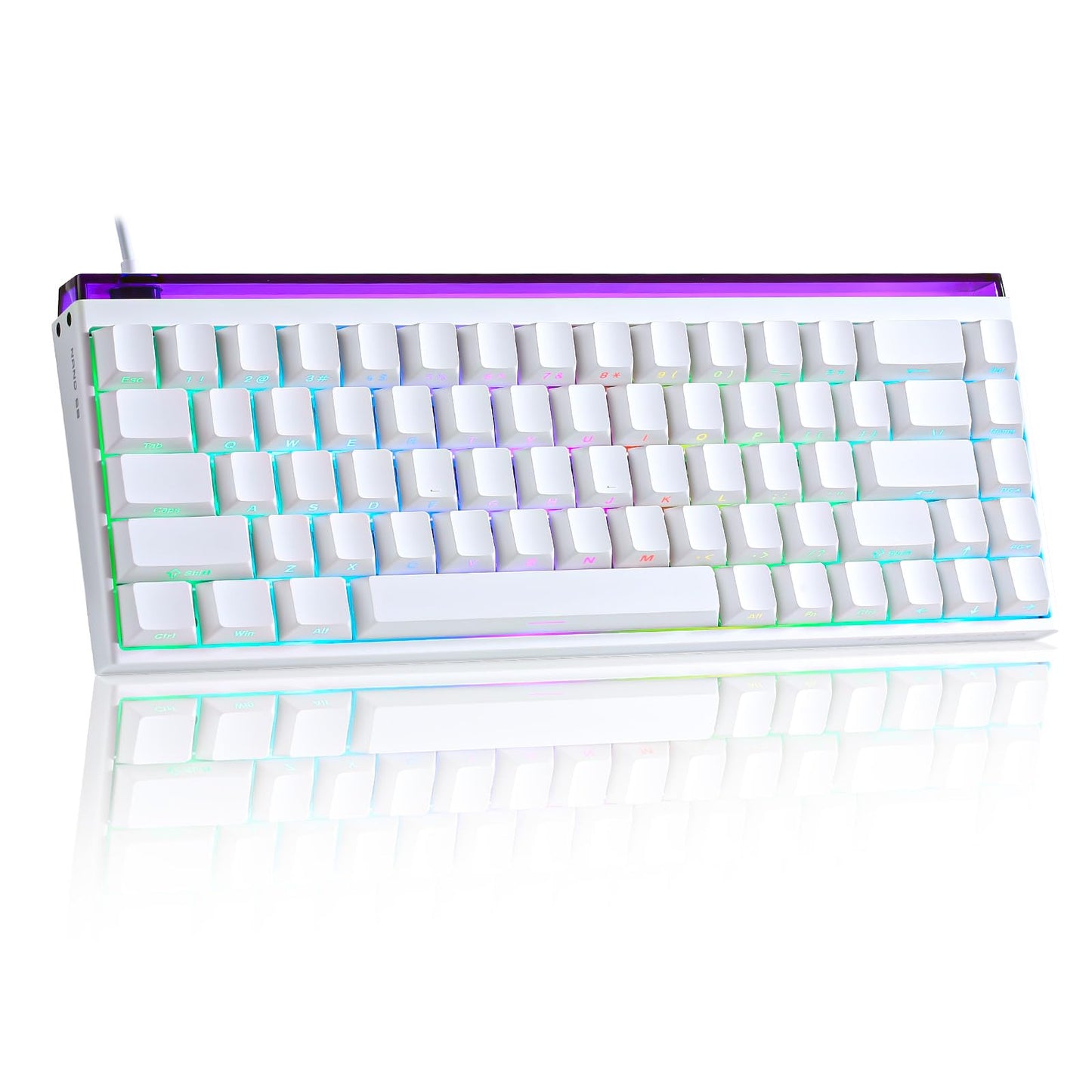 MIKIBY MAD Nano 68 Mechanical Gaming Keyboard Hall Effect Magnetic Switches 8K Hz Polling Rate Rapid control button Adjustable Actuation Side-Printed PBT Keycaps 60% RGB Wired Keyboard for Mac/Win
