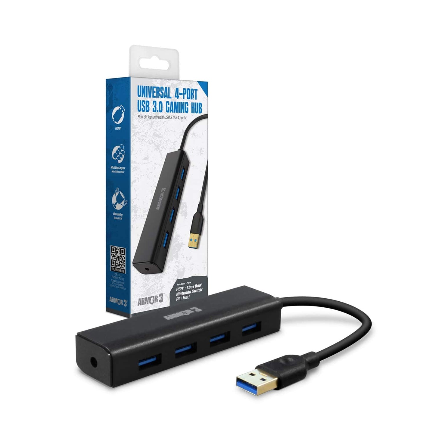 Armor3 Universal 4-Port USB 3.0 Gaming Hub for PS4/XBOX One/Nintendo Switch/PC/Mac - Nintendo Switch