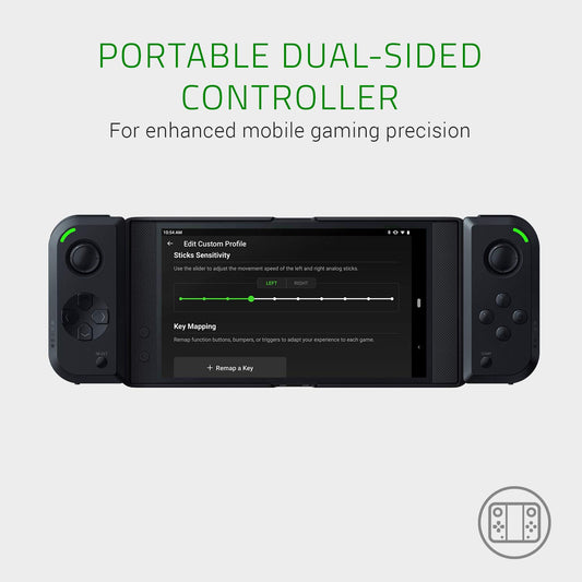 Razer Junglecat Mobile Game Controller - Dual-Sided, Bluetooth, 100 Hr Battery Life - Black, Compatible with Razer Phone 2, Galaxy S10+