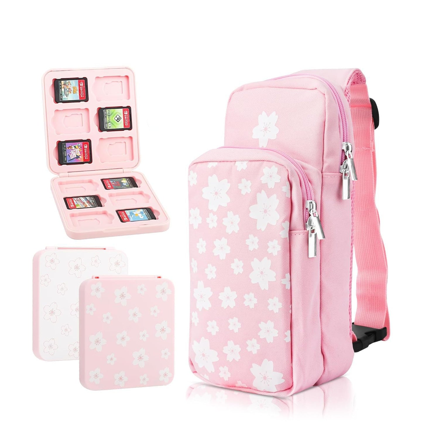 GLDRAM Travel Bag Bundle for Nintendo Switch, Cute Carrying Case for Nintendo Switch 2 & NS /Lite/OLED, Shoulder Bag Accessories