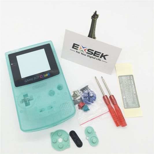 EXSEK GBC Shell Replacement Case Cover for Gameboy Color, Luminous Green Backlight, Model EXGBCLUM
